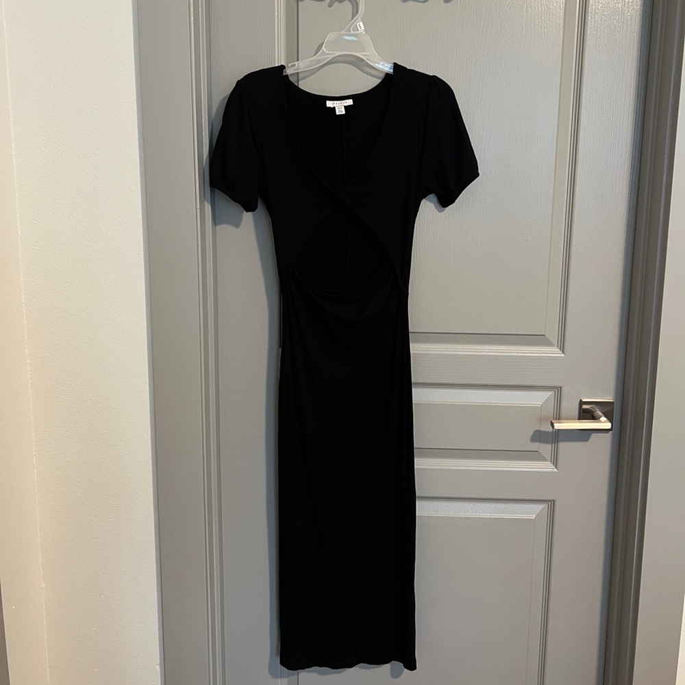 TopShop Black Midi Dress